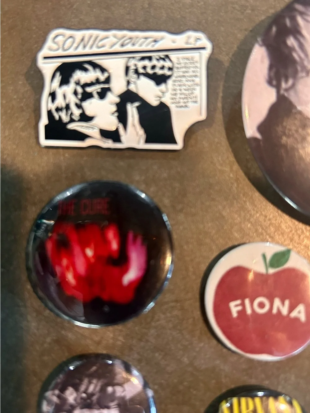 Lot of 11 Alt Rock Pins & Buttons Nirvana Kurt Cobain The Cure Sonic Youth